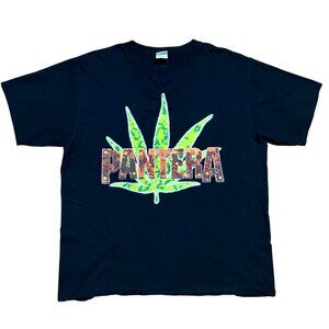 Pantera Weed Leaf 1994 Concert Tee Reprint Vintage Graphic T-Shirt, Men's XL